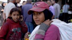 Street market in a Syrian city where vendors display goods amid rising prices