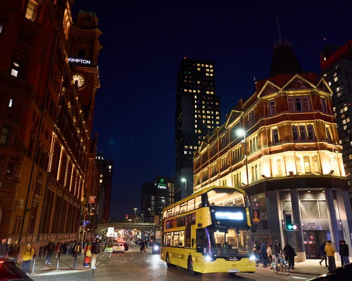 Manchester city centre, illustrating a report on Emirati-linked companies’ land holdings in Greater Manchester