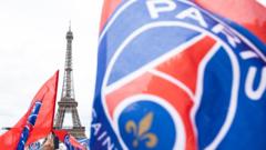 General view of the Parc des Princes stadium in Paris before a Ligue 1 football match.