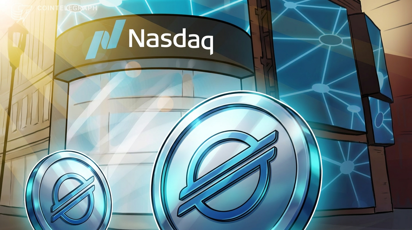 Illustration of a blockchain-based investment fund linked to the Nasdaq-100