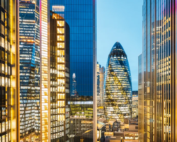 The City of London skyline, home to major banks and financial institutions