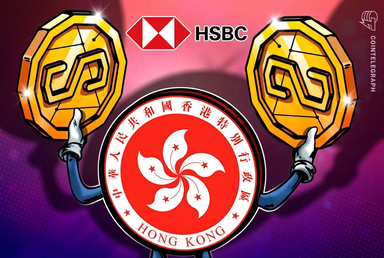 Digital illustration of HSBC PayMe mobile interface displaying the RedCoin stablecoin wallet