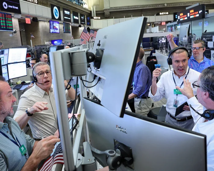 Stock market financial board showing plunging share prices and index losses on Wall Street