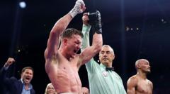 Dalton Smith celebrates retaining his WBC light-welterweight title against Alberto Puello in Sheffield