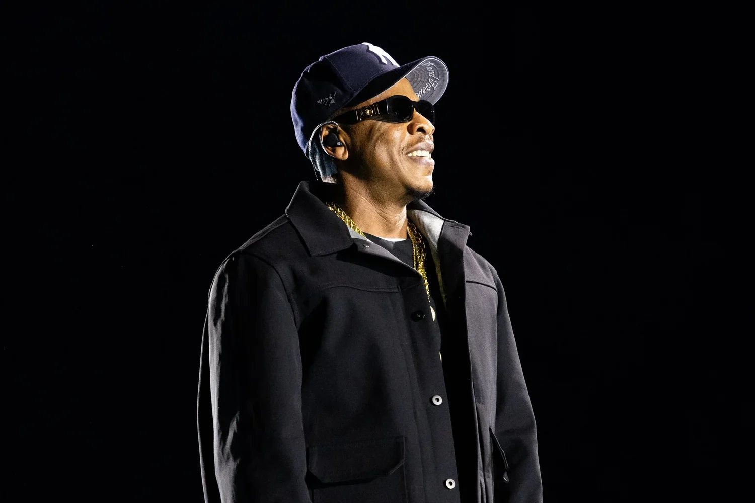 Jay-Z performing onstage at SoFi Stadium in Inglewood, California