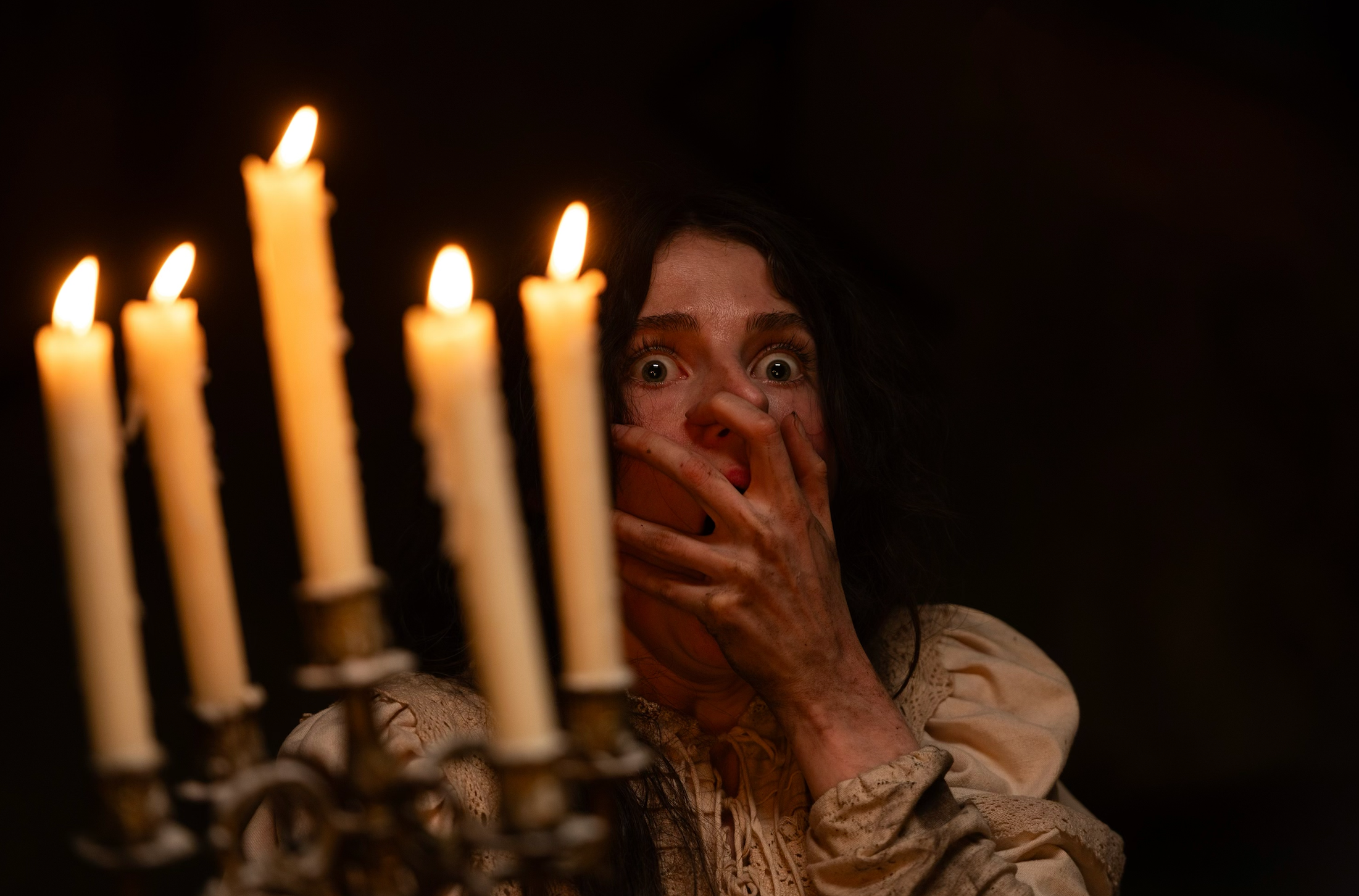 A dramatic view of a gothic castle setting from Ti West's immersive horror film Remnants.