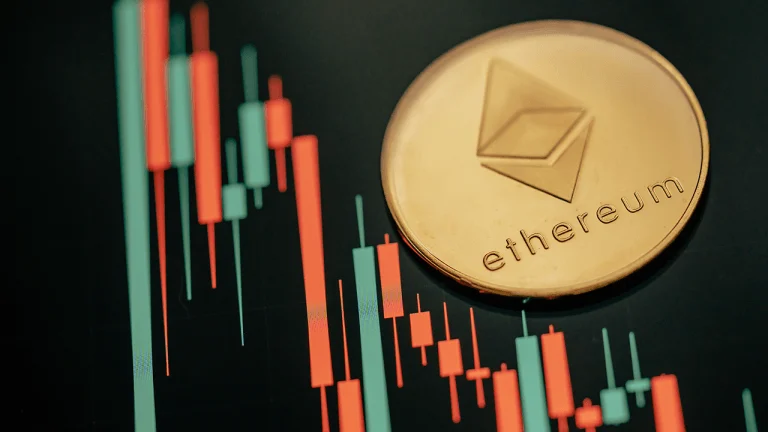 Illustration of Ethereum blockchain network code and security locks
