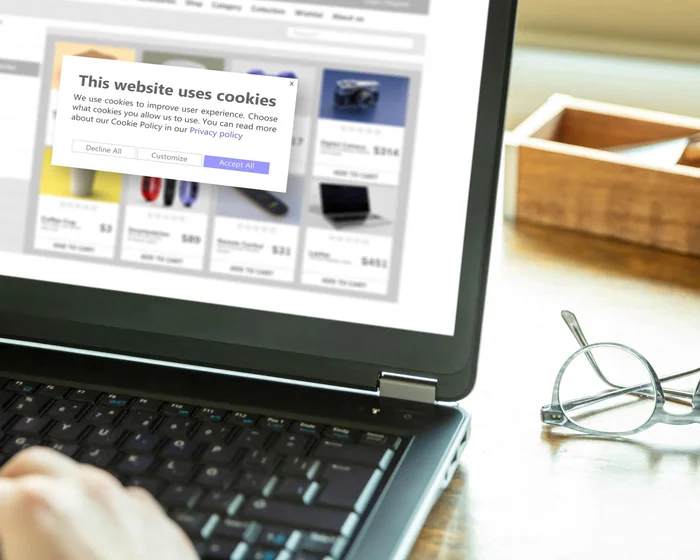 Illustration of a browser session cookie acting as a digital key to an online account