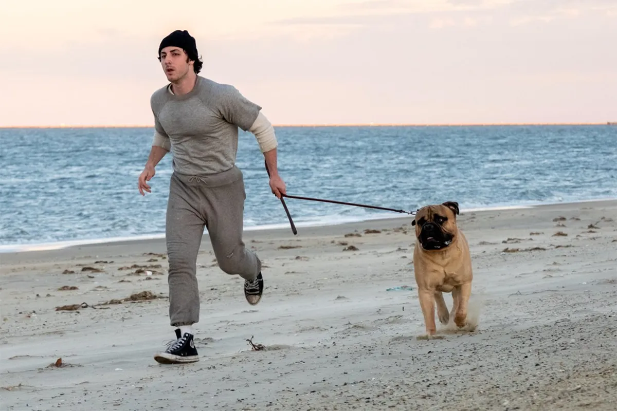 Anthony Ippolito portraying Sylvester Stallone in I Play Rocky