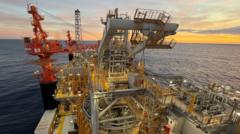 The Petrojarl Rosebank floating production vessel moored above the Rosebank oil field in the North Atlantic