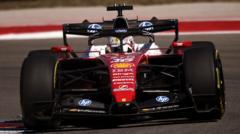 Ferrari Formula 1 driver Charles Leclerc navigating a corner during practice at the Circuit of the Americas in Austin.