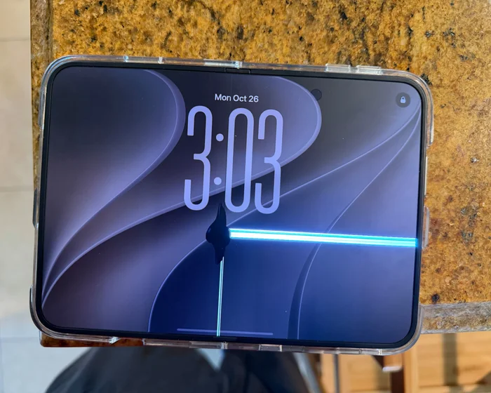 Apple iPhone Duo showing its folding design and inner display