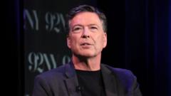 Former FBI Director James Comey speaking at a press conference