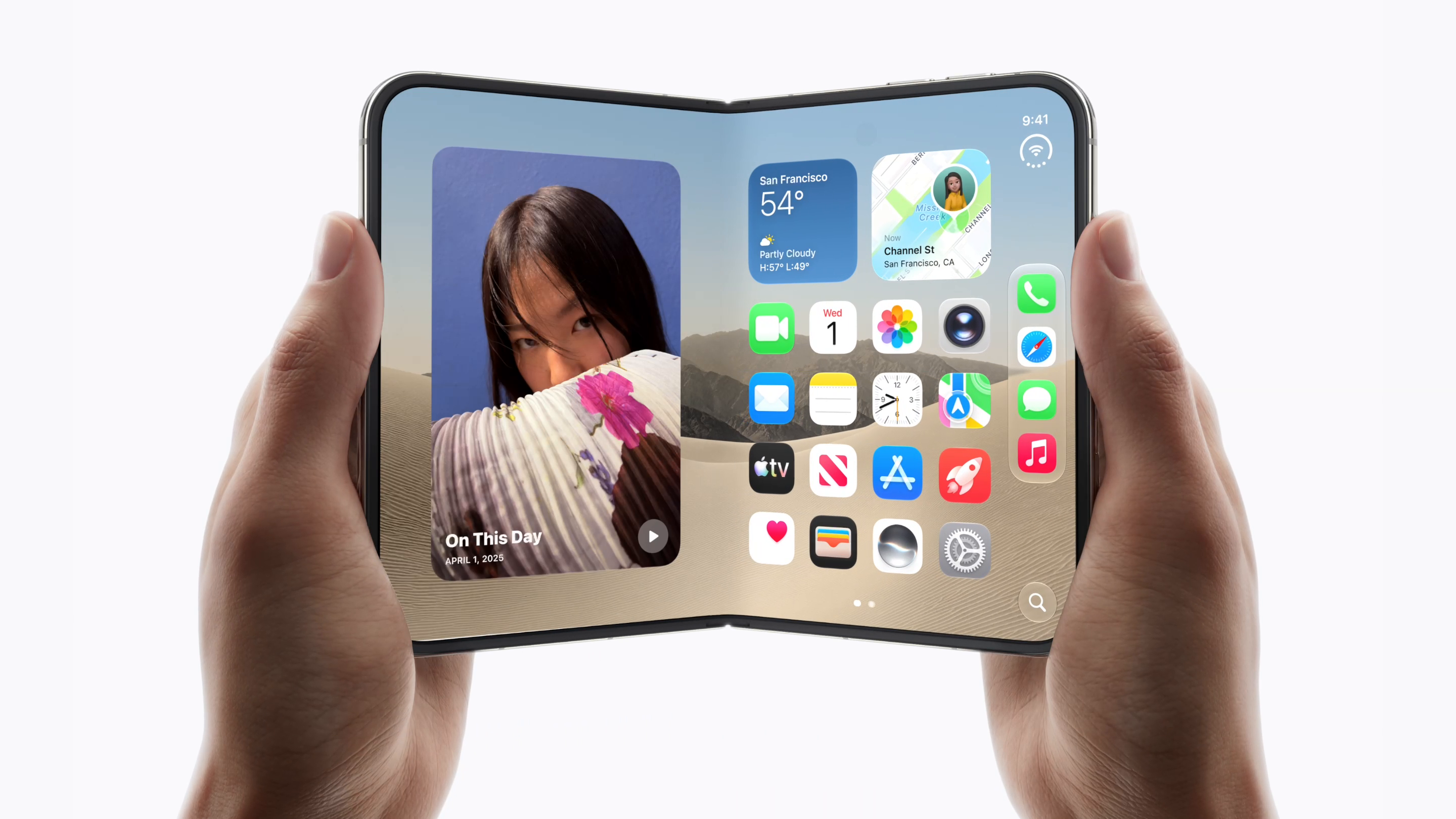 Apple iPhone Duo shown open