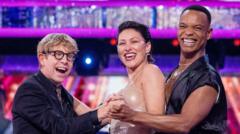 Strictly presenting trio Josh Widdicombe, Emma Willis, and Johannes Radebe