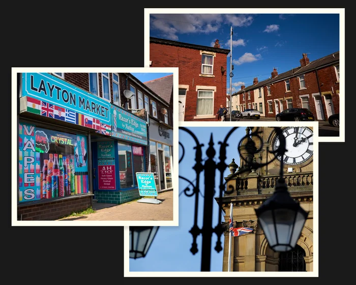 Town centre undergoing regeneration and construction work in the United Kingdom