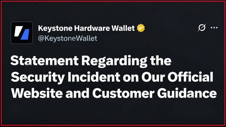 Cryptocurrency hardware wallet illustrating Keystone’s device authentication breach