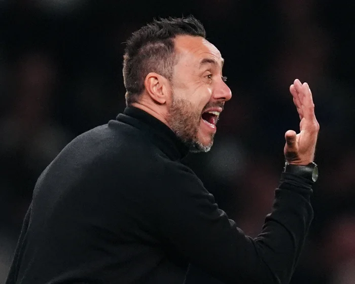 Tottenham Hotspur manager Roberto De Zerbi speaking during a Premier League press conference
