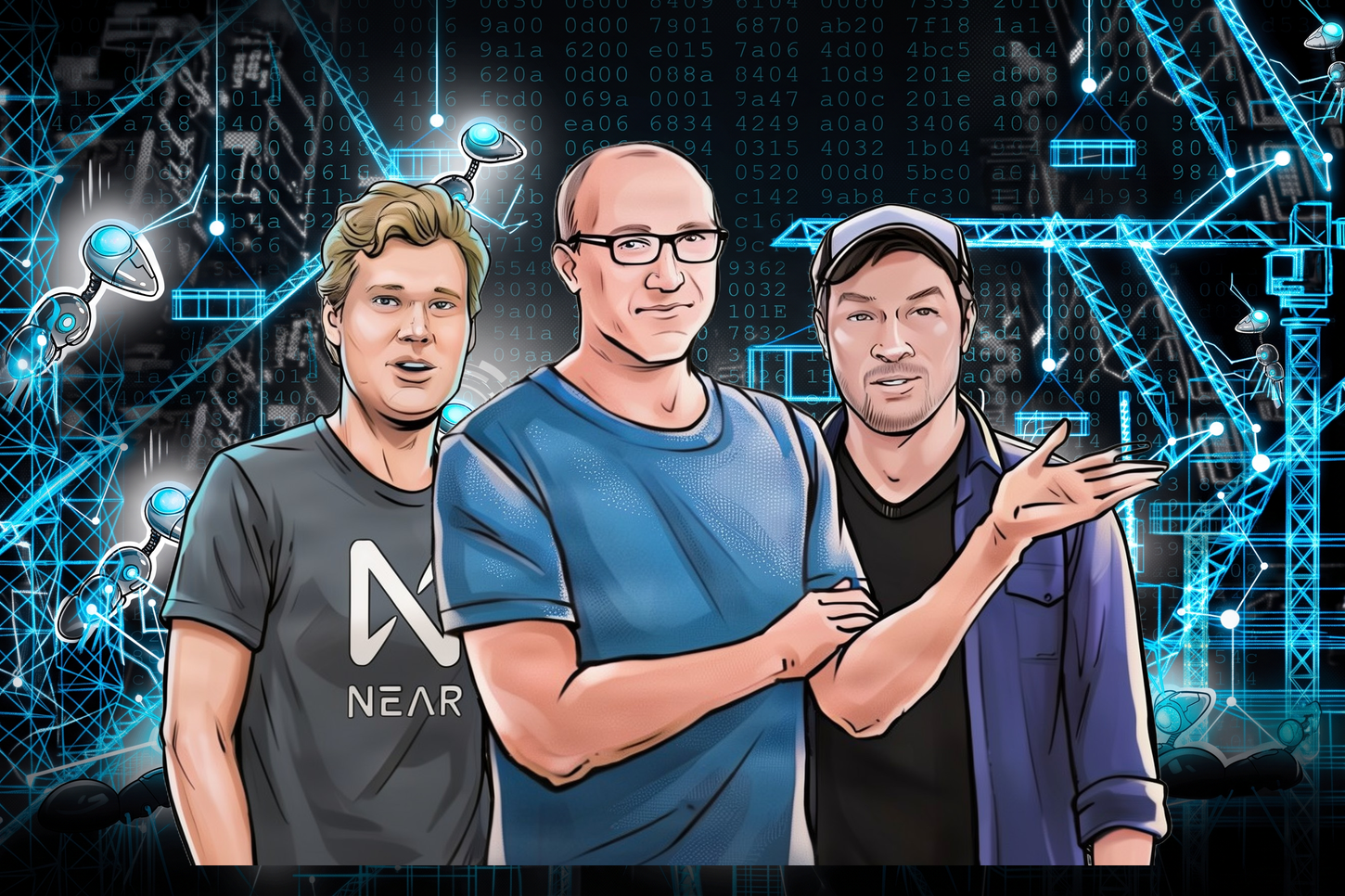 Conceptual illustration of AI agents collaborating on Ethereum upgrade research