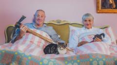 Keith Brymer Jones and Marj Hogarth, who plan to marry at their chapel home in Pwllheli