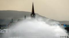 Fallen tree and storm damage during severe weather in the UK