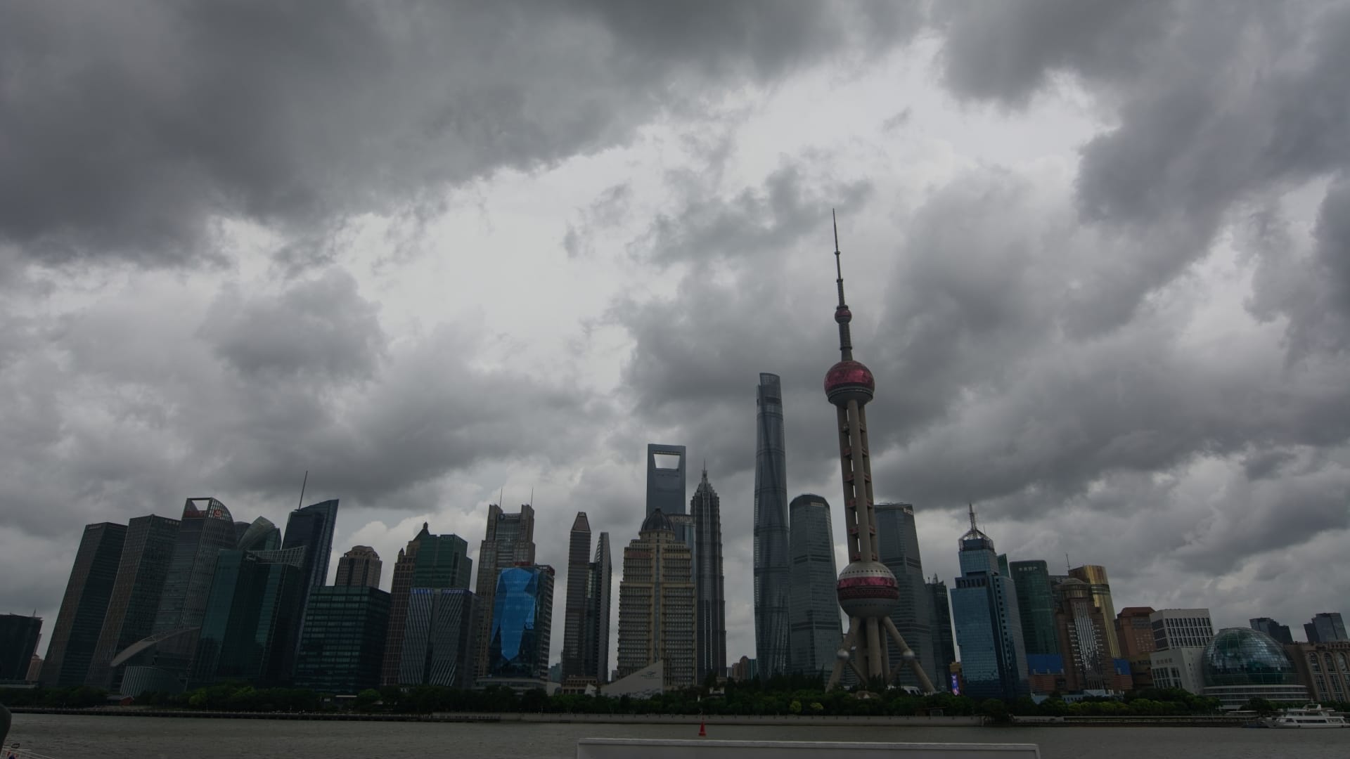 Tourists taking selfies at Shanghai's North Bund